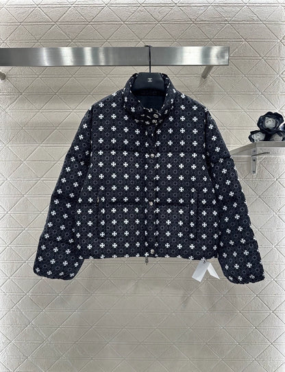 Cross printed cotton jacket