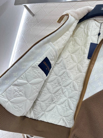 Printed Color-Blocked Down Jacket