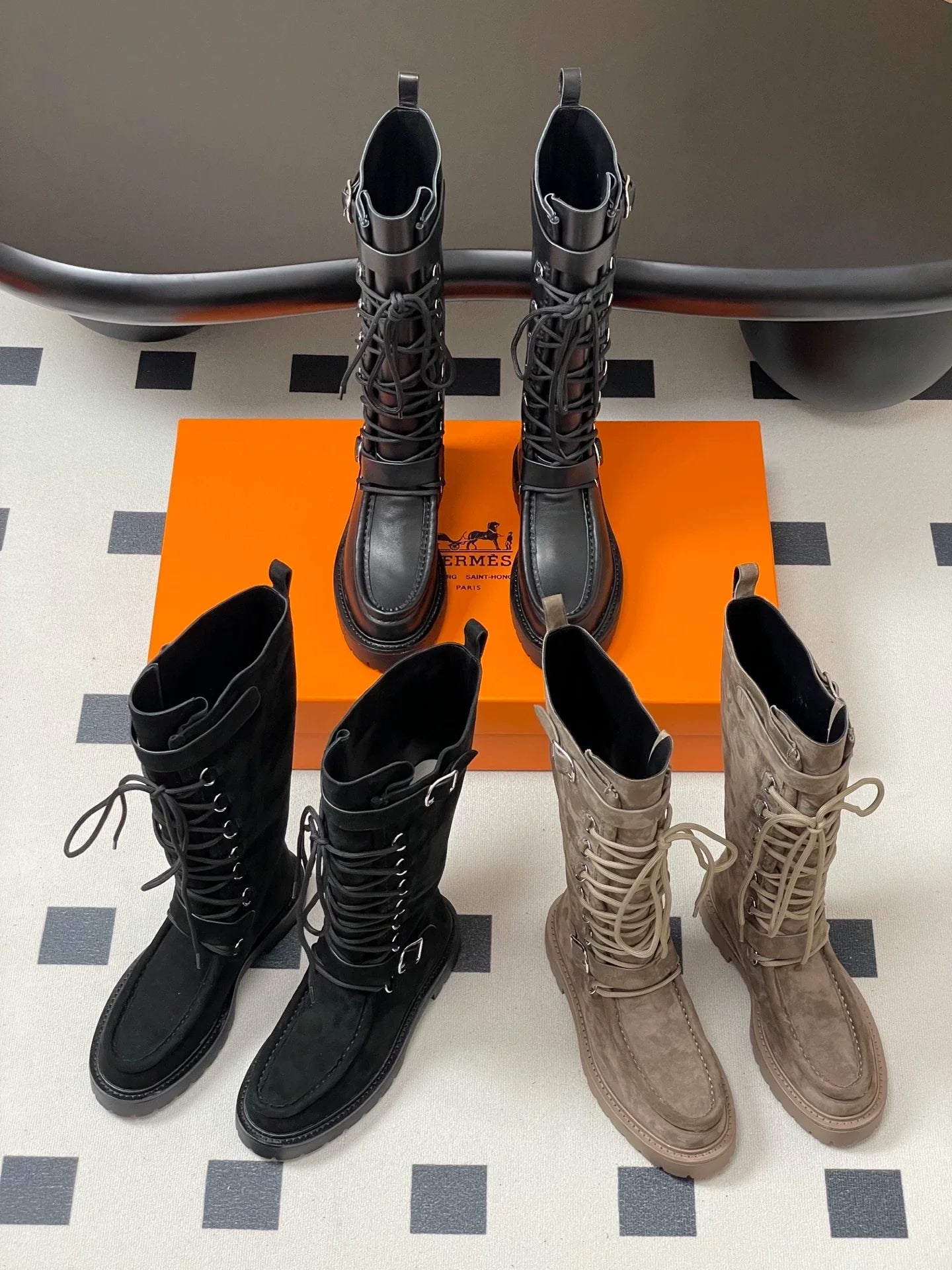 25Fw thick soled straight boots