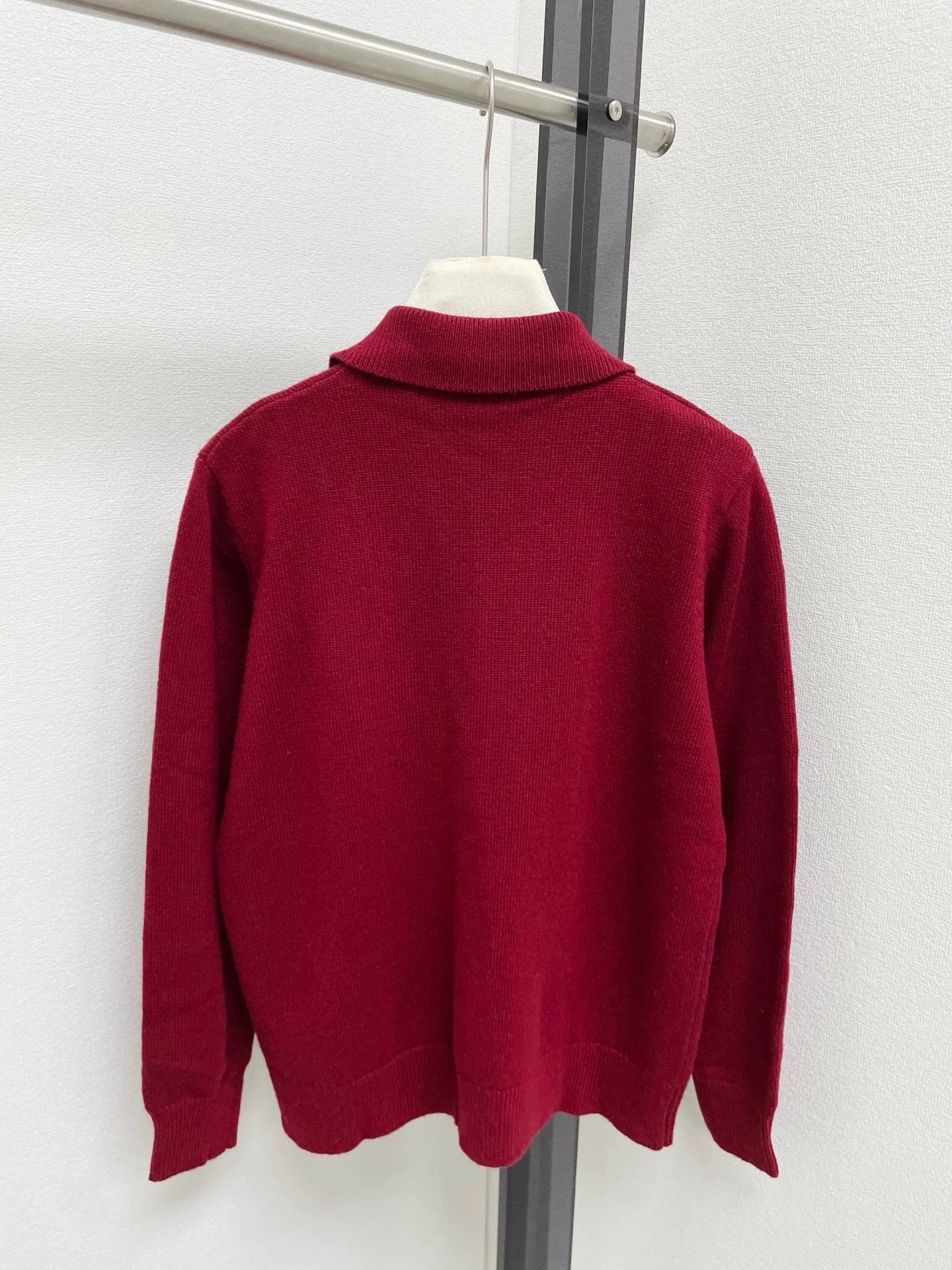 25fw Alphabet jacquard lapel half cardigan