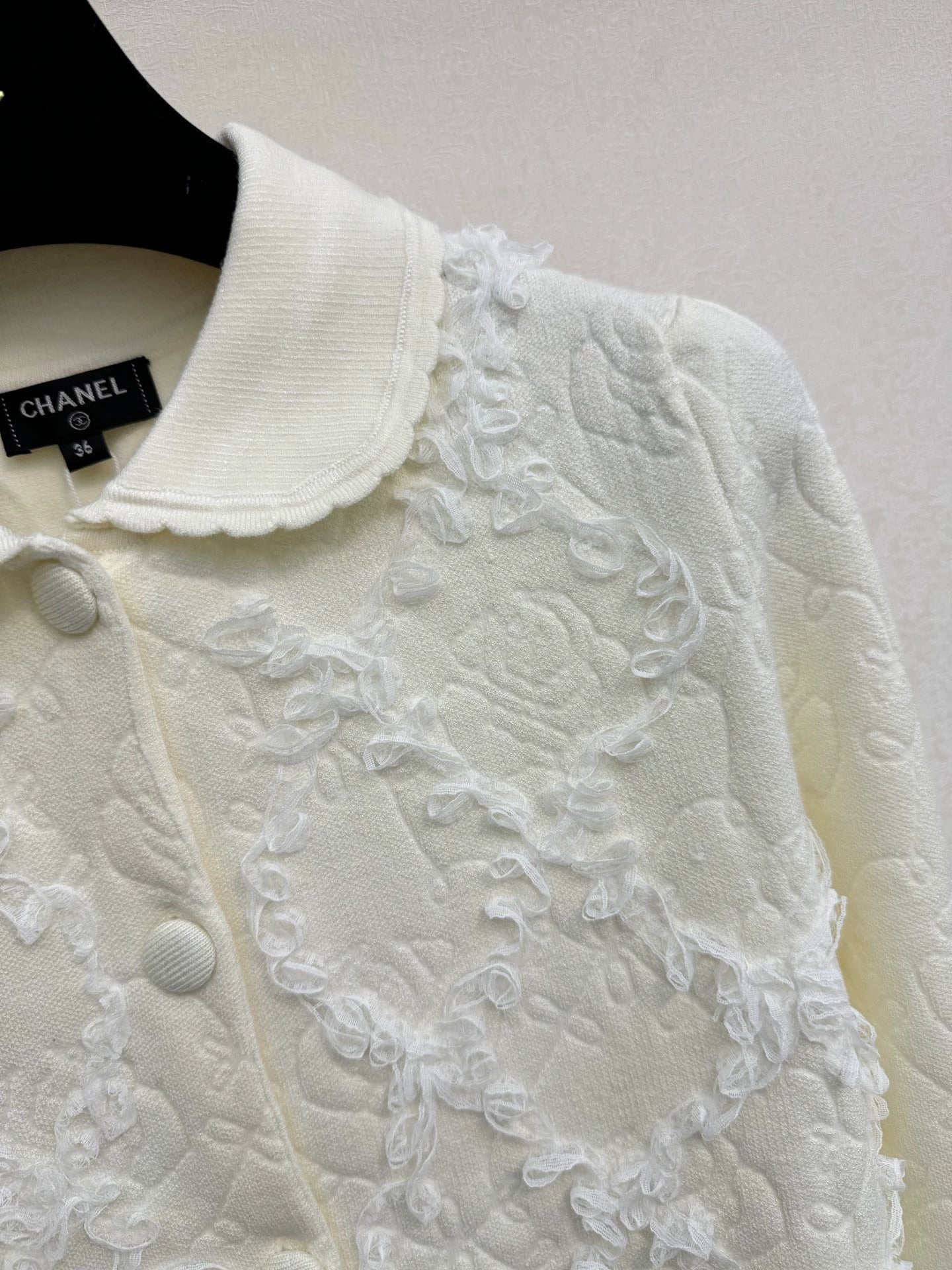 White knitted cardigan