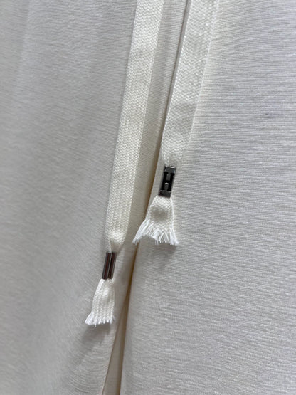 Drawstring casual wool wide leg pants