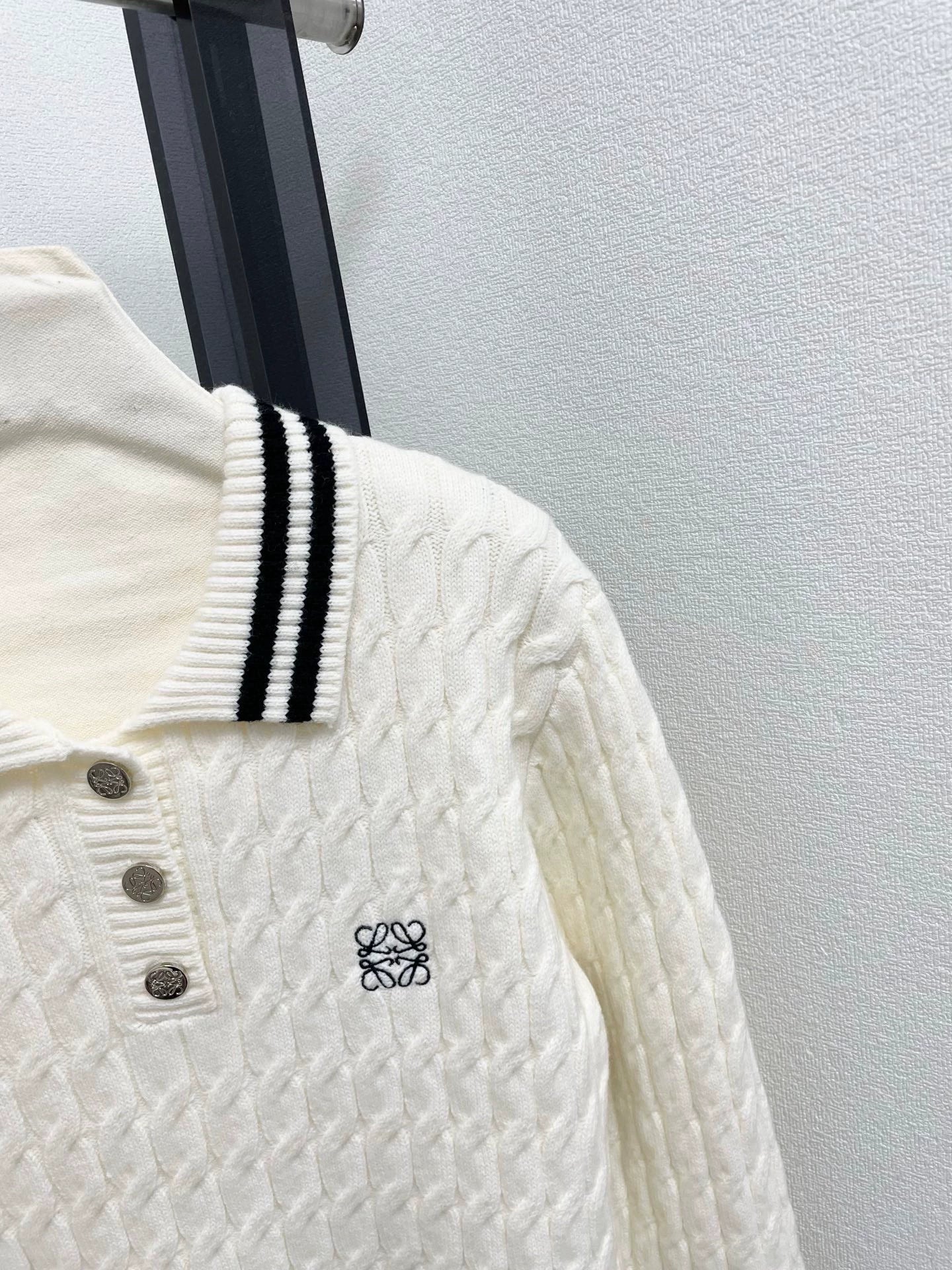 25fw Flower knitted polo shirt