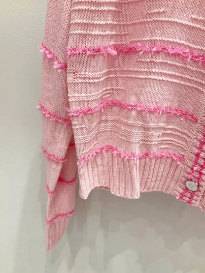 25fw Striped knitted cardigan