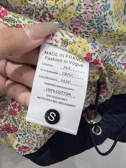 Diamond-patterned cropped denim jacket