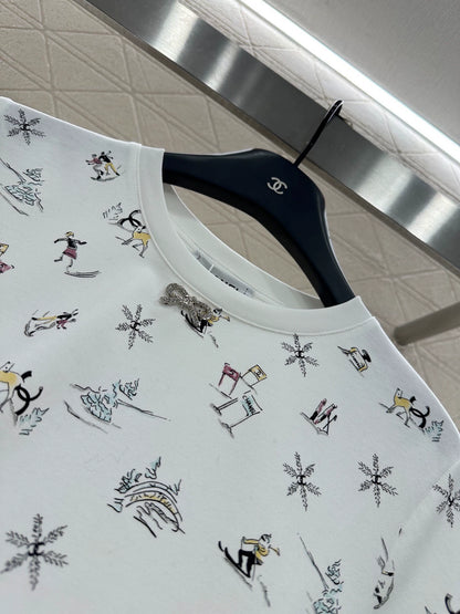 Round neck printed T-shirt