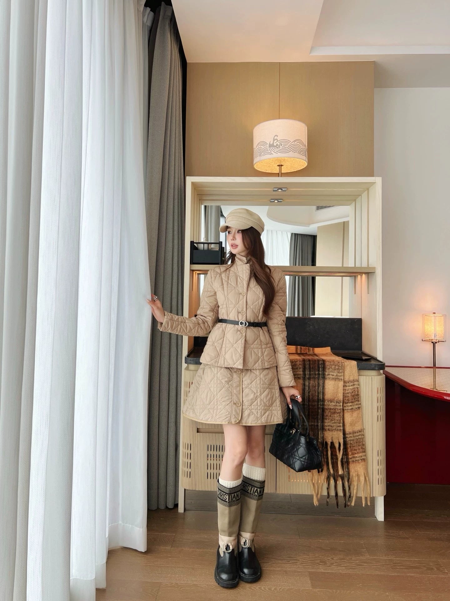 25fw Cotton padded short skirt