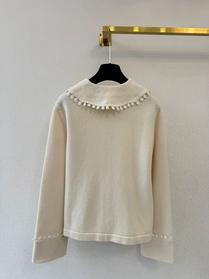 Pearl lace knitted cardigan