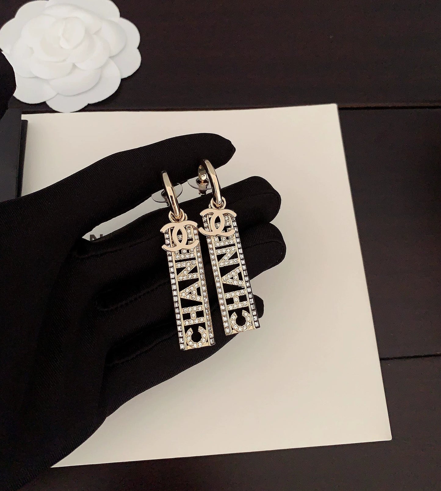 Full diamond letter earrings