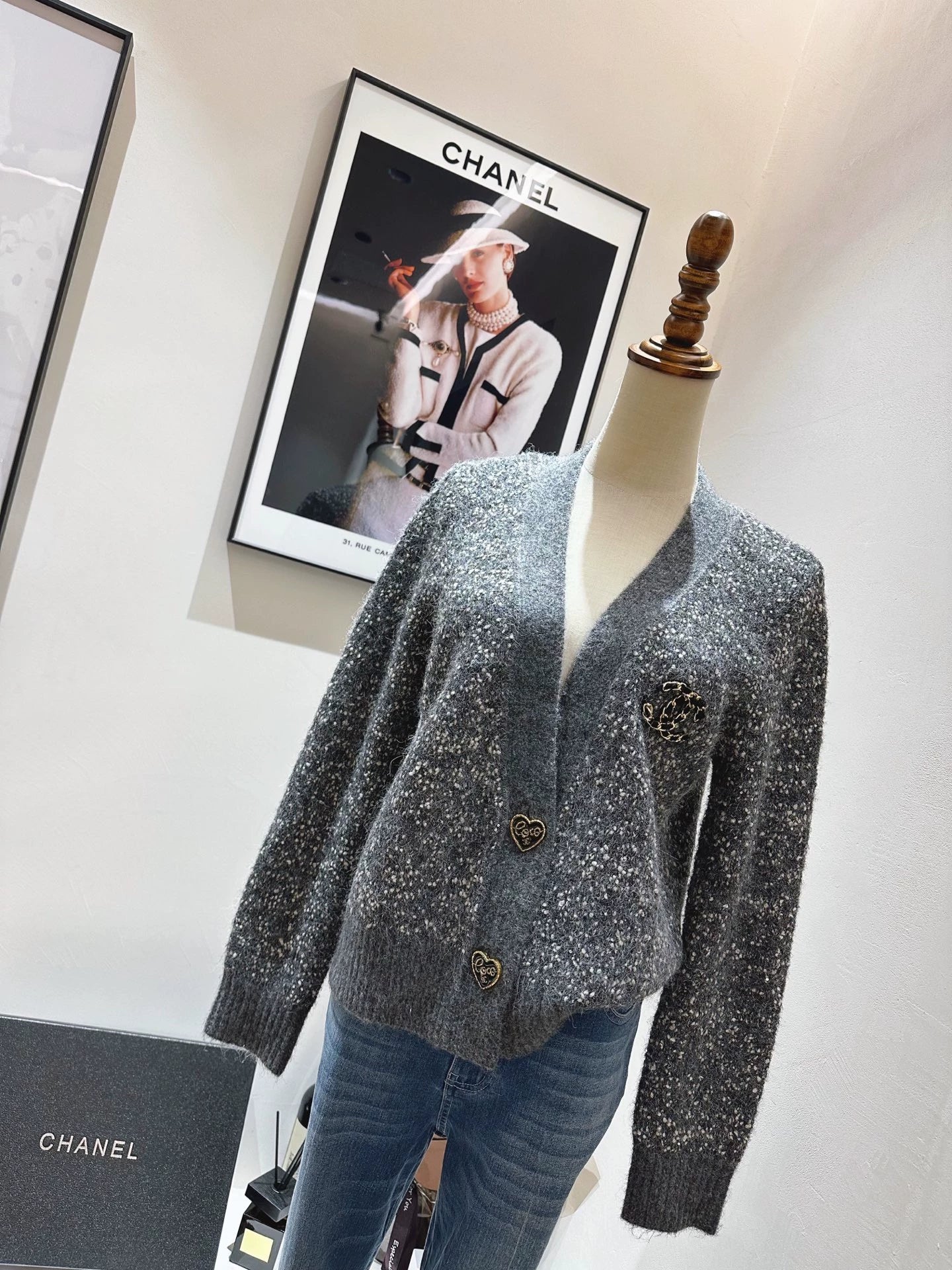 Wool knitted cardigan jacket