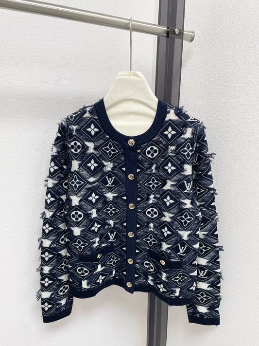 25fw Old flower knitted cardigan