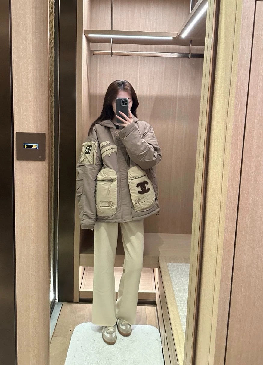 Hooded design with down and cotton jacket