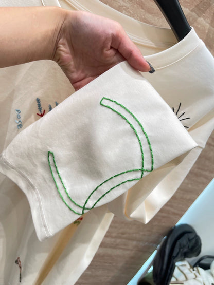 25fw Embroidered pattern long sleeved shirt (vintage series)