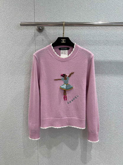 25fw Hook flower dancing girl sweater