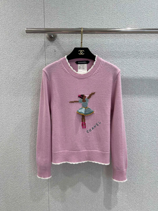25fw Hook flower dancing girl sweater