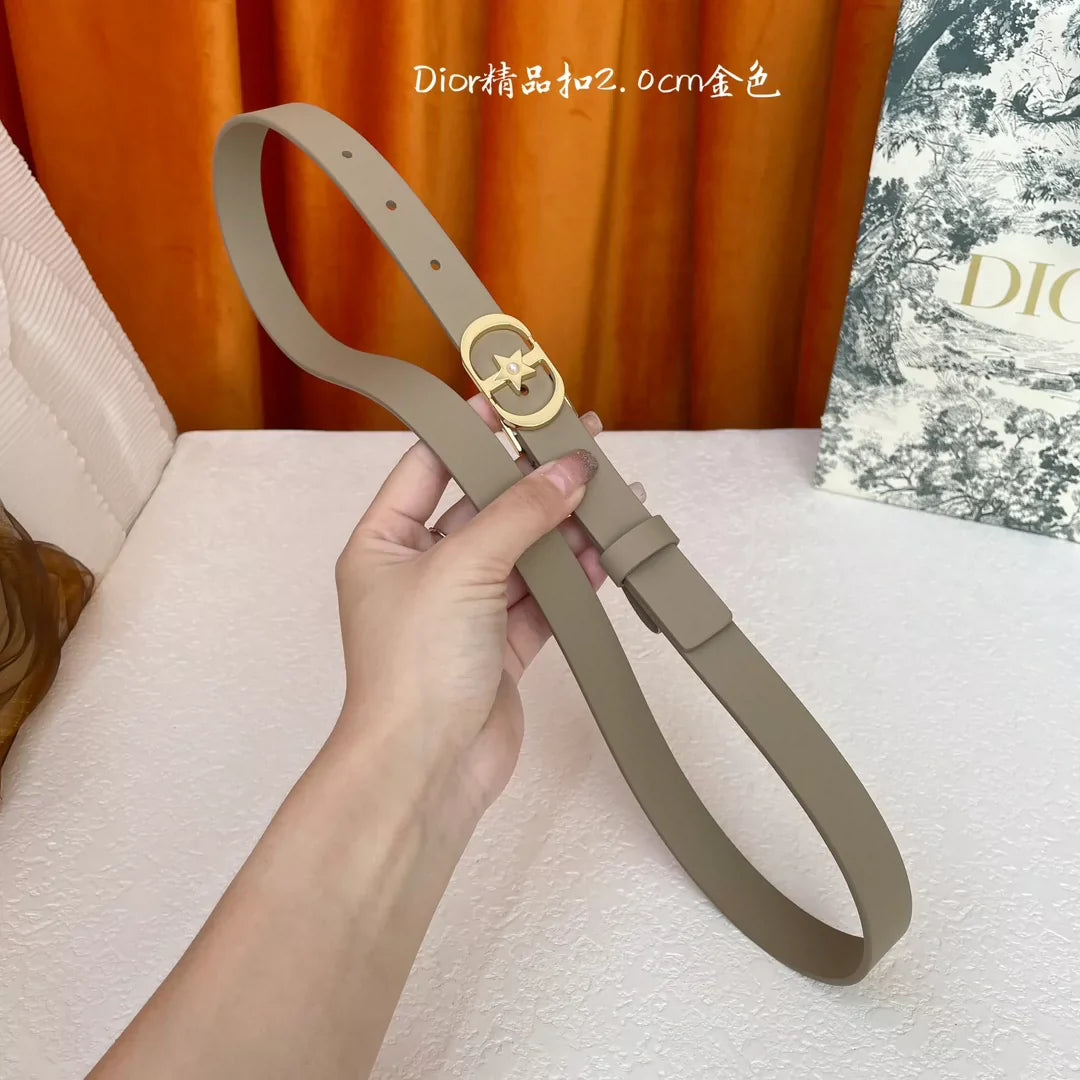 25fw Five pointed star pearl buckle belt