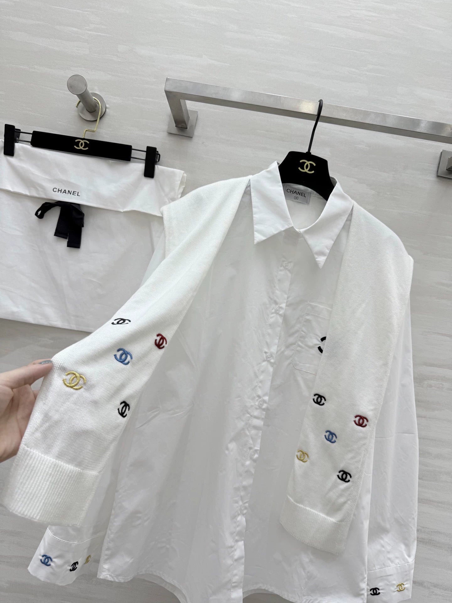 Shawl style two-piece shirt set (vintage series)