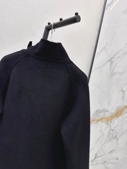 Double-sided wool stand-up collar coat