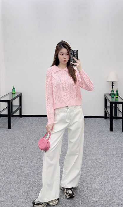 25fw Collar Knitted Top