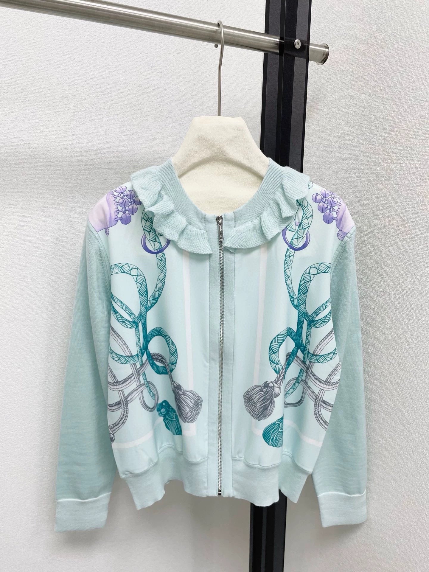 Rope jacquard cardigan