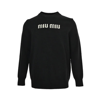 25fw Letter jacquard round neck sweater