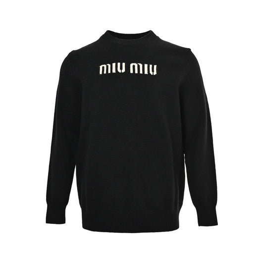 25fw Letter jacquard round neck sweater