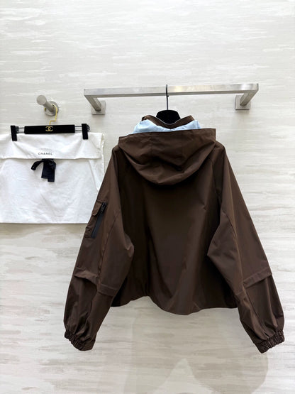 New color blocked hooded short jacket ‼️