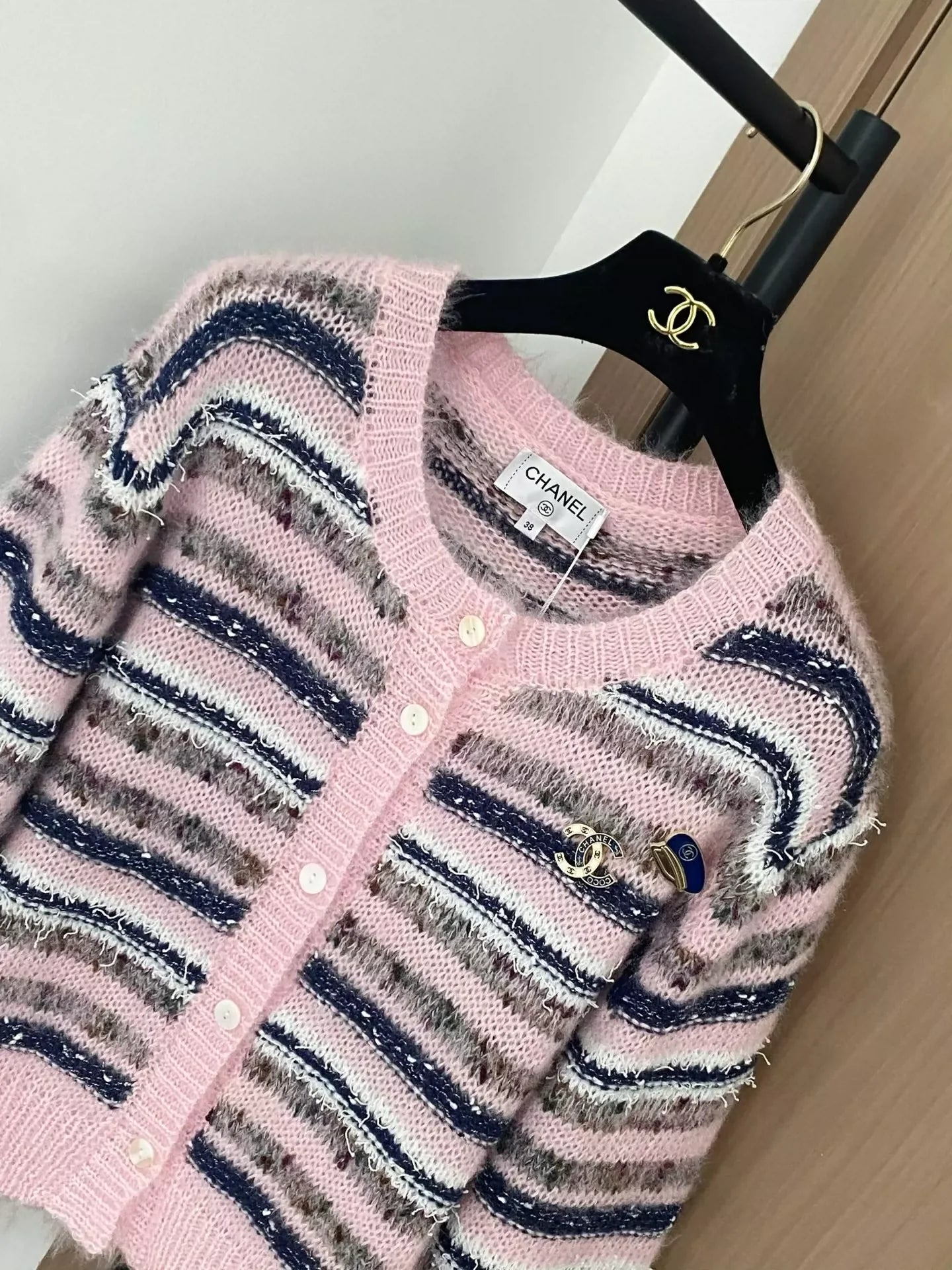 25fw Striped knitted cardigan