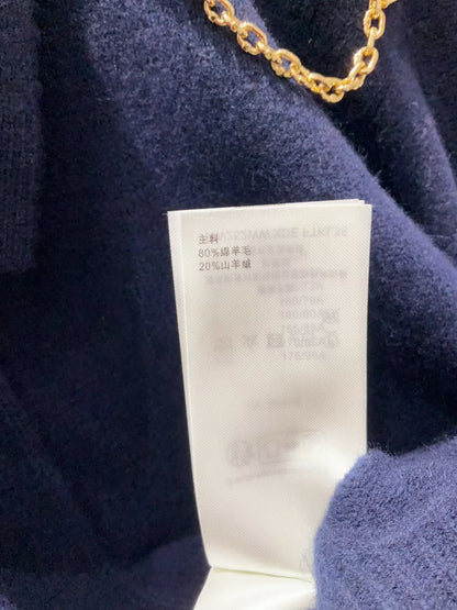 25fw Deep blue high necked knitted sweater