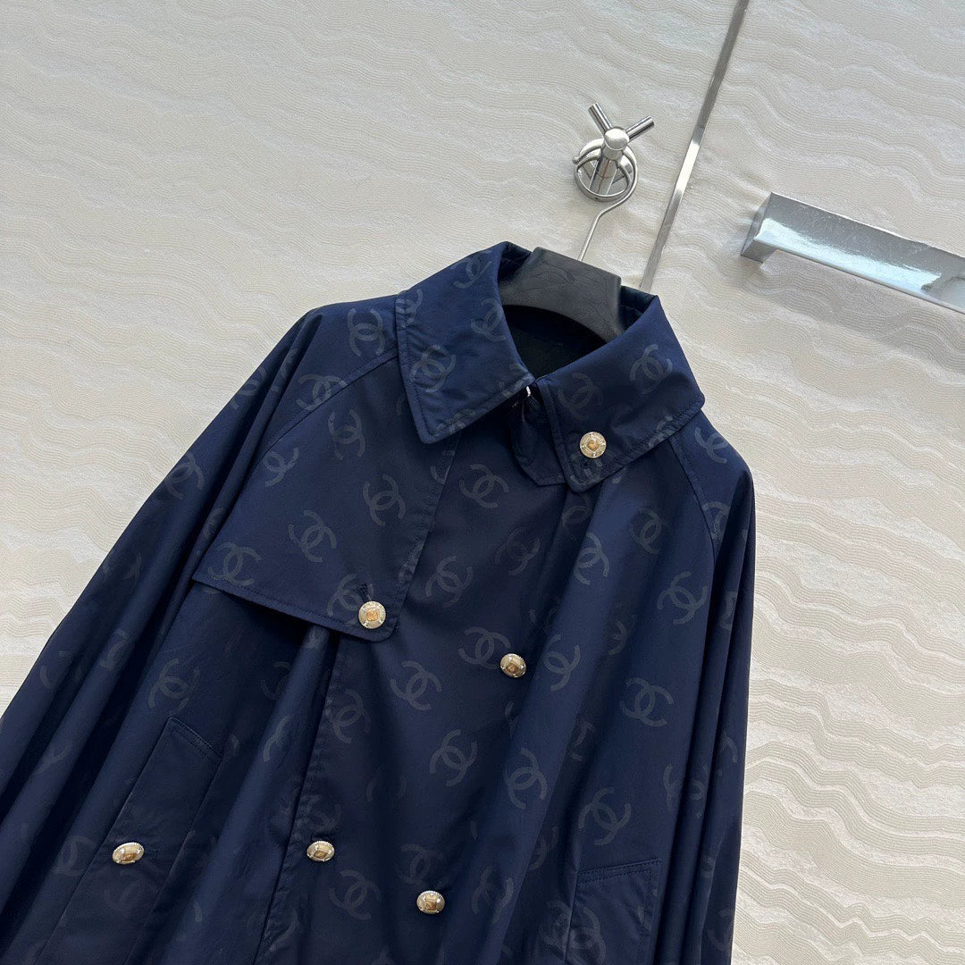 Dark jacquard logo short windbreaker