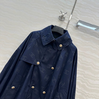 Dark jacquard logo short windbreaker