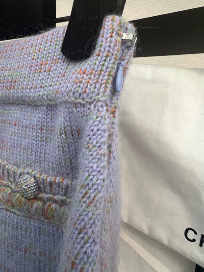 25fw Purple knitted cardigan