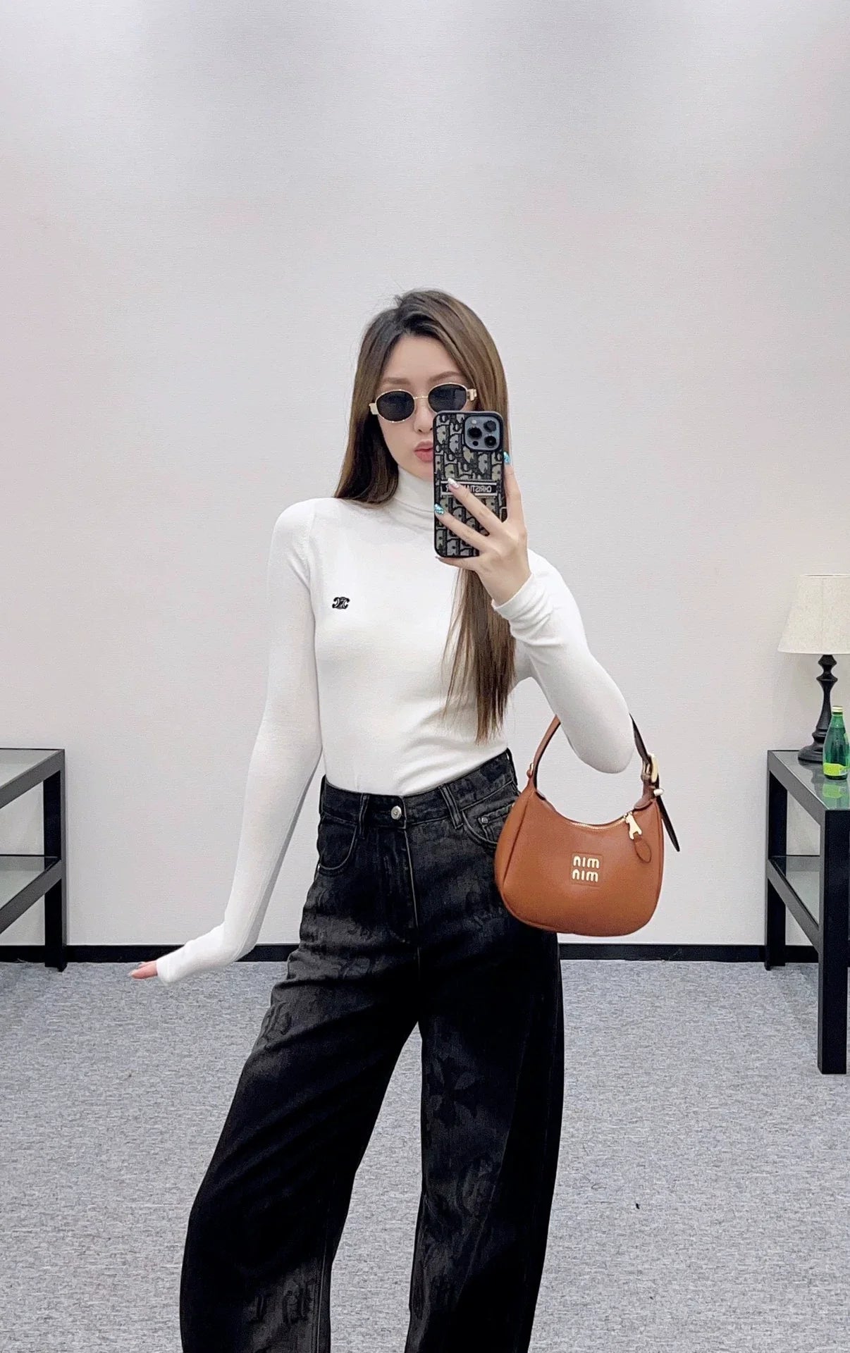 25fw High neck base shirt