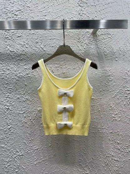25 Spring New Arrival Bow Knitted Vest
