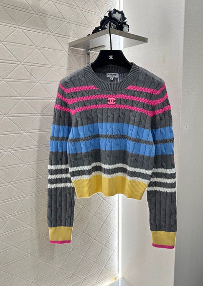 25 Colorful Striped Crochet Pullover Sweater