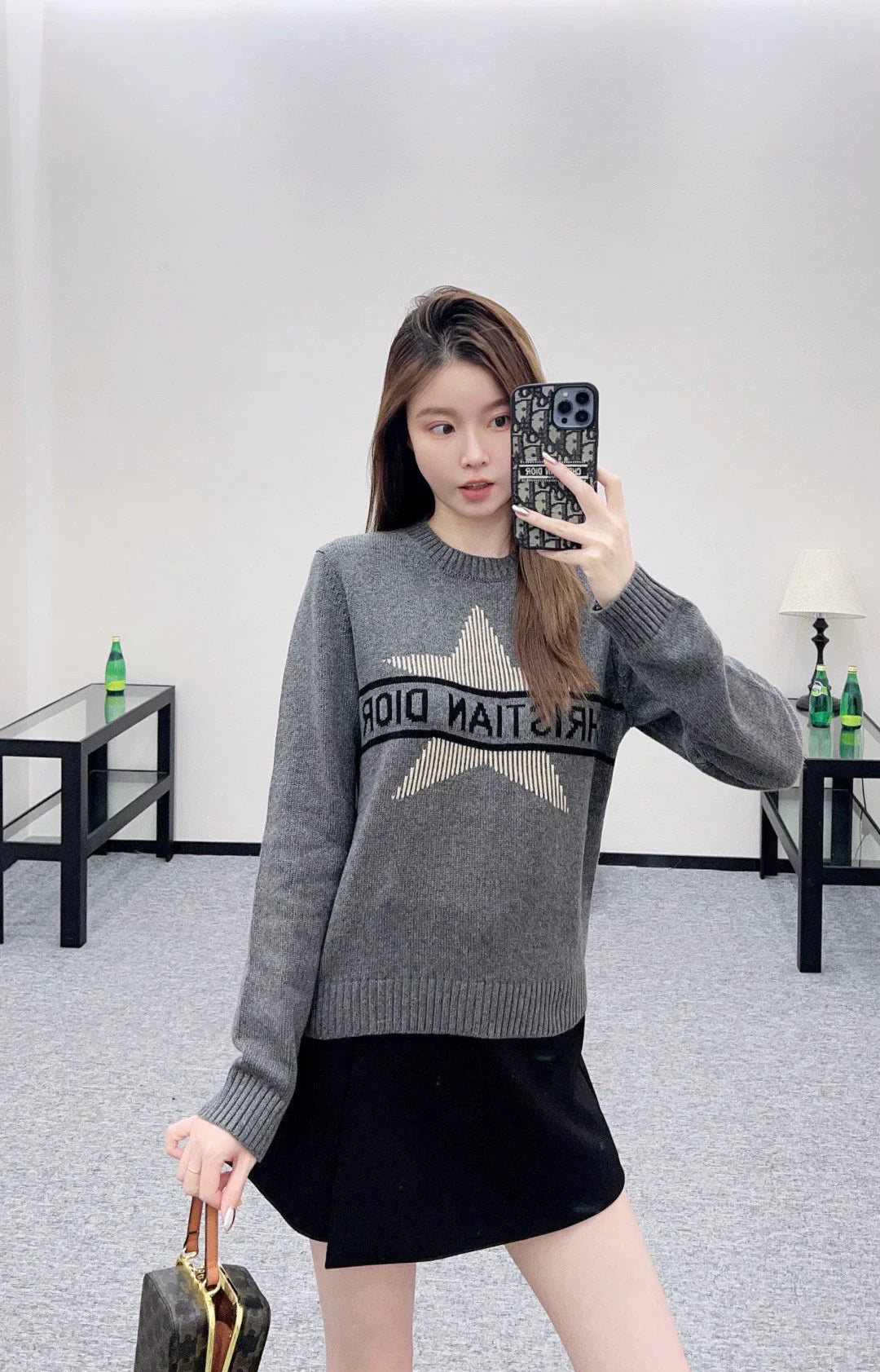 D 25 Crochet letter knitted sweater