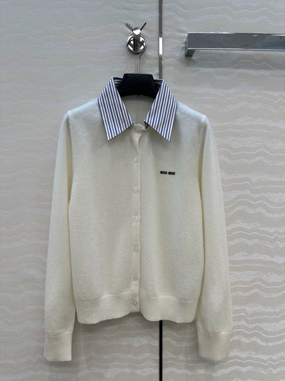 25 Detachable shirt collar design cashmere cardigan