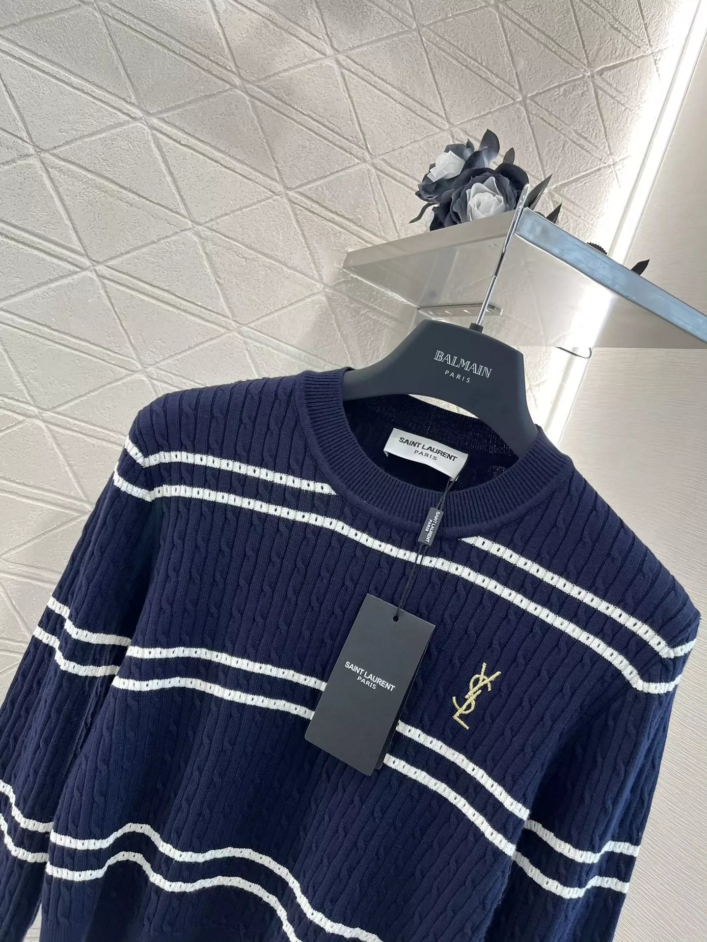 25fw Striped knitted top