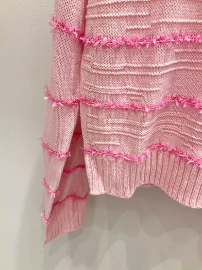 25fw Striped knitted cardigan