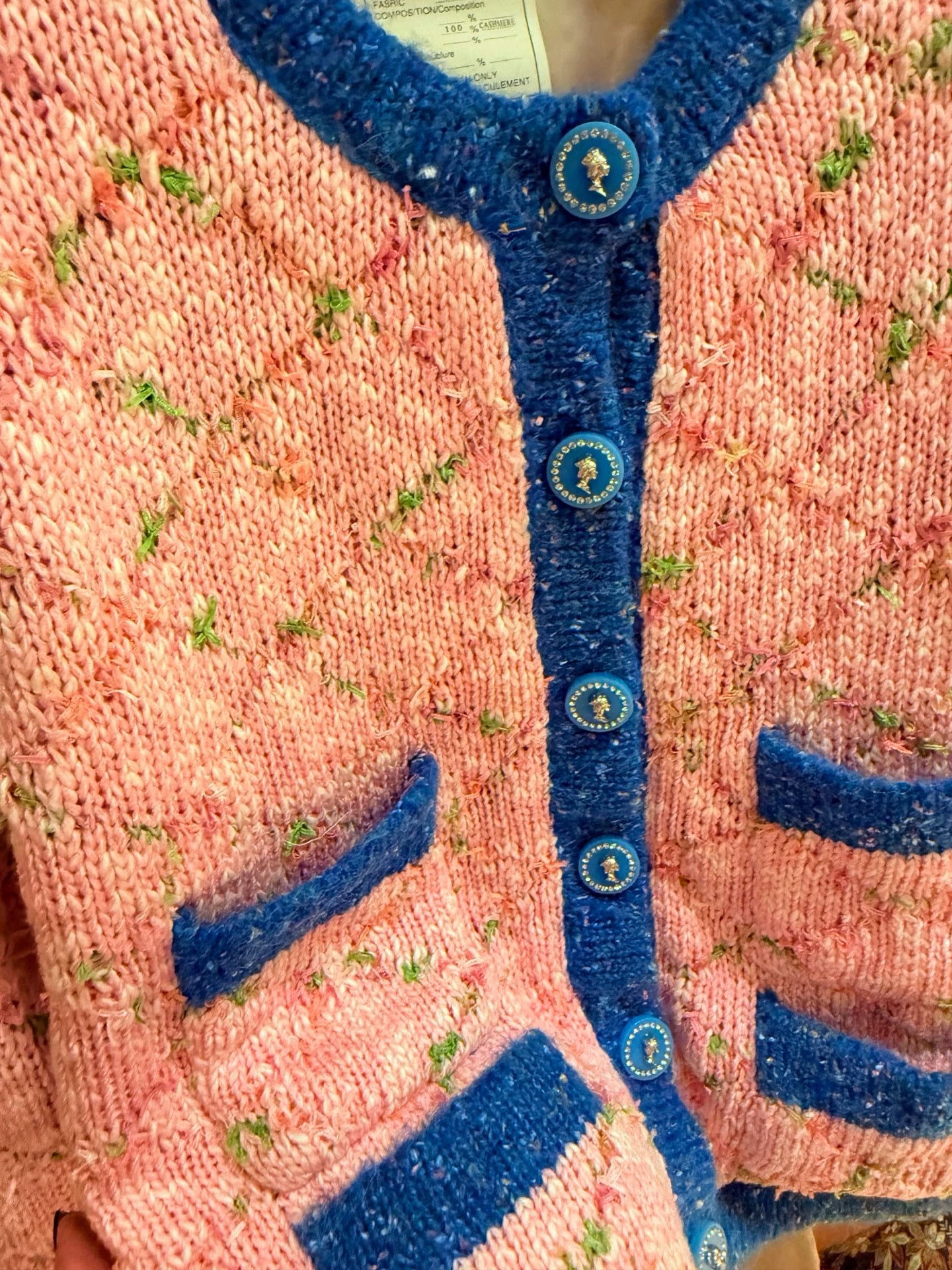 25fw Xiaoxiangfeng pink knitted cardigan（Medieval Series）