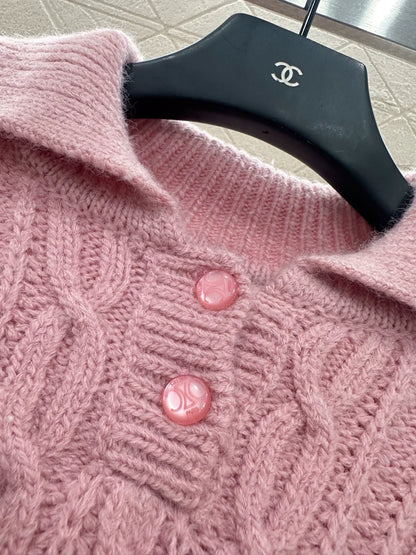 Ce 25 Crochet lapel knitted top