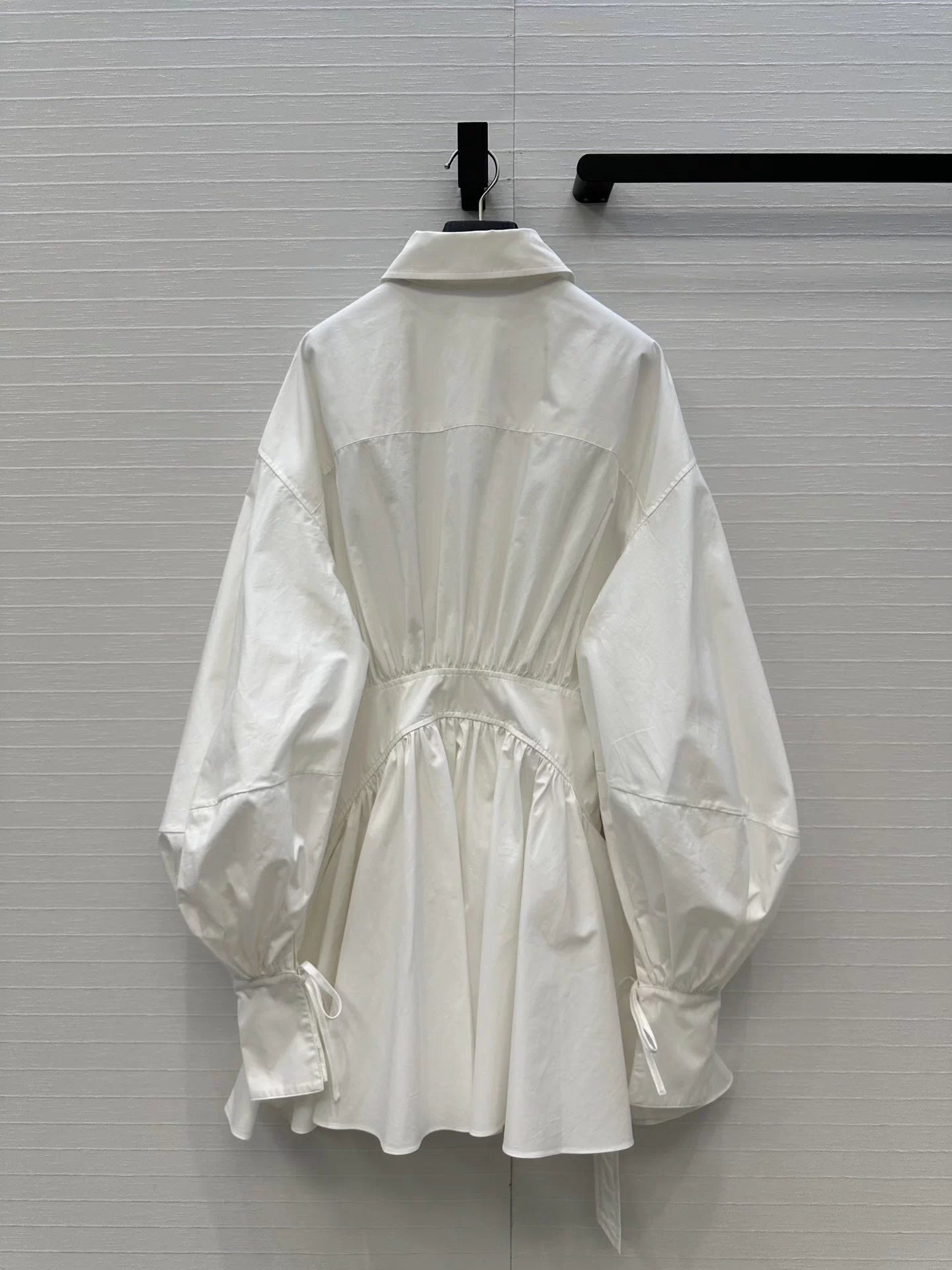 Pleated cotton lined dress