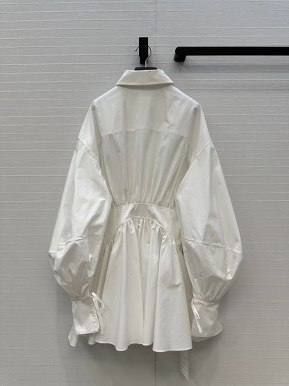 Pleated cotton lined dress