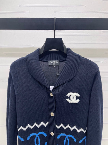 Collar Double C Knitted Cardigan