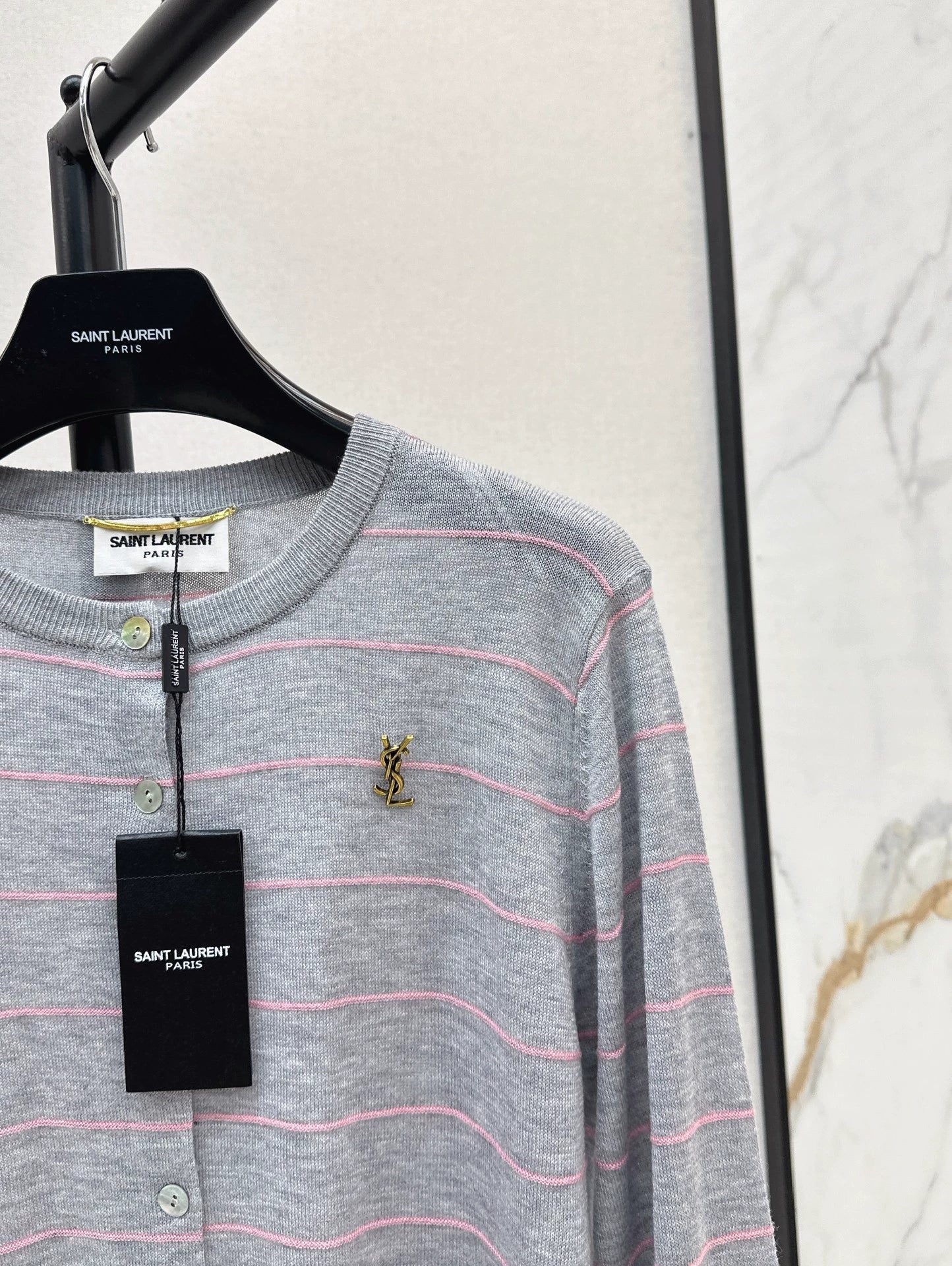 25fw Striped knitted cardigan