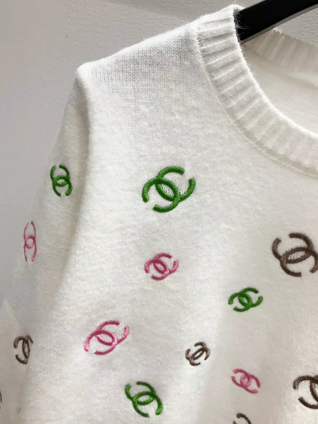 25fw Full printed embroidered sweater