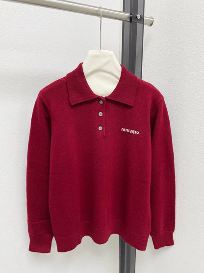 25fw Alphabet jacquard lapel half cardigan