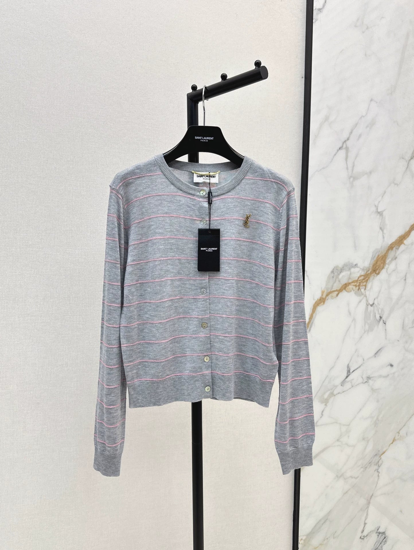 25fw Striped knitted cardigan