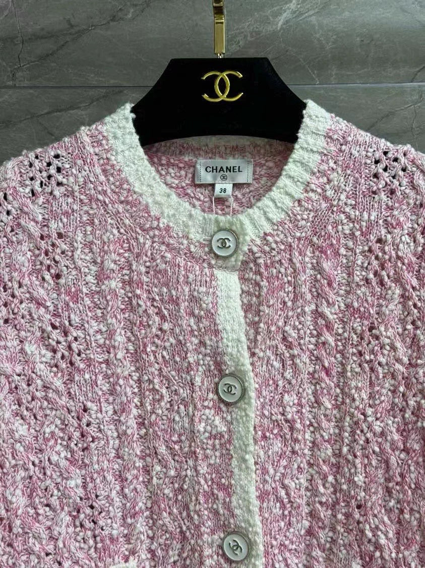 New colorblock hollow cardigan