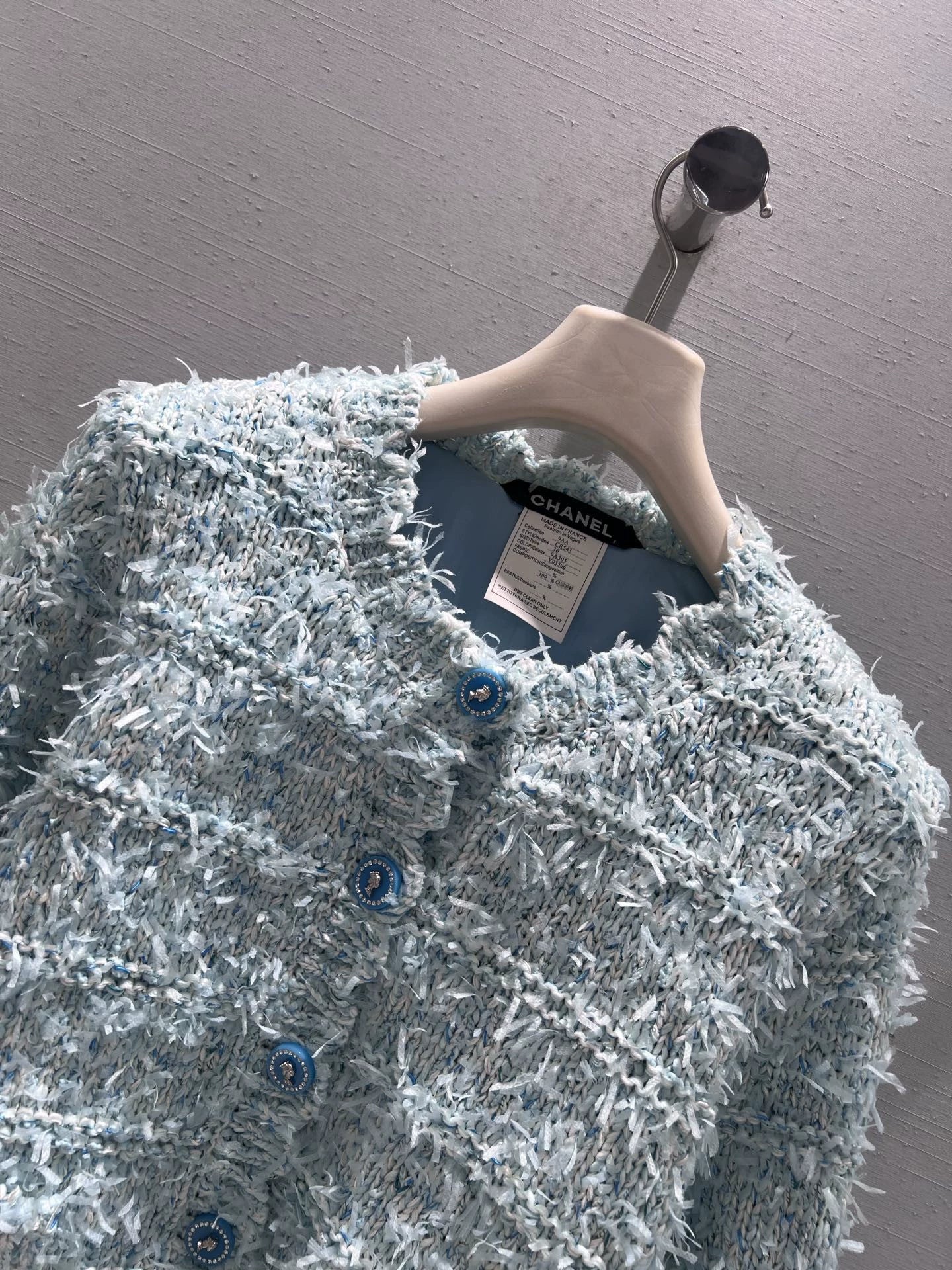 Wool blend tweed cardigan